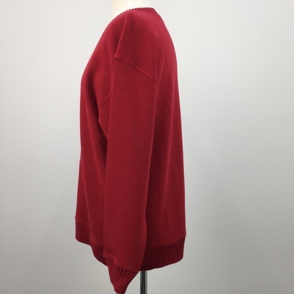 Liz Claiborne Red Crew Neck Cotton Sweater sz M - Picture 6 of 11
